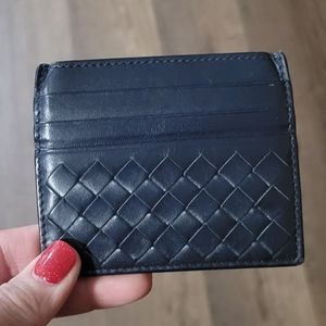 Beautiful Dark Blue Bottega Cardholder